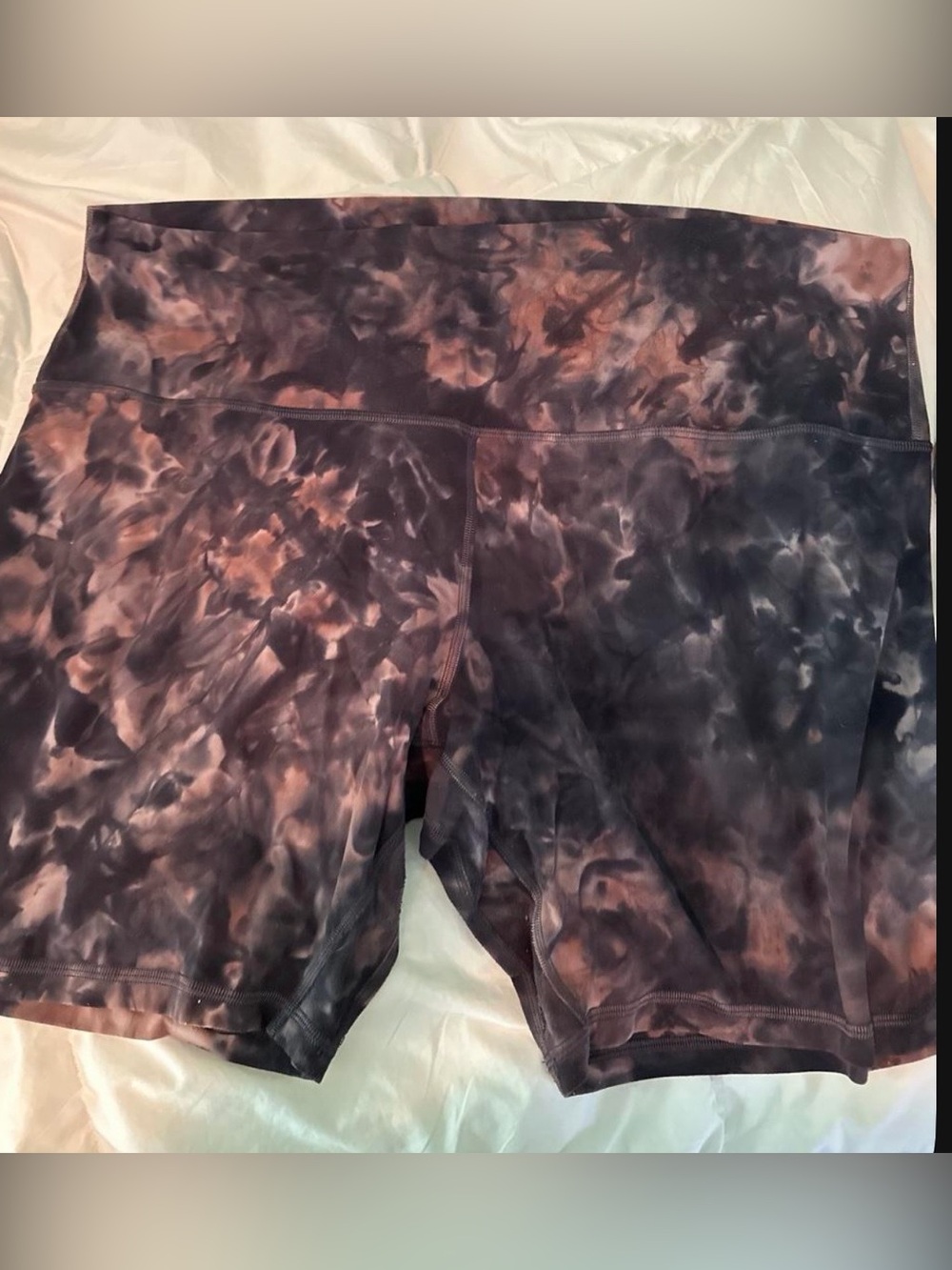 Lululemon Tie-Dye Athletic Bike Shorts - Gray, Pink & Black